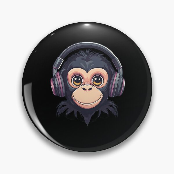 Item preview, monkey with headphones designed and sold by DerSenat.