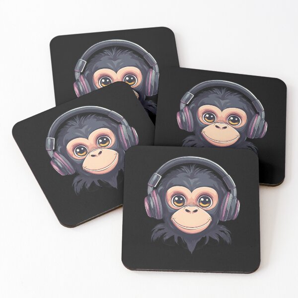Item preview, monkey with headphones designed and sold by DerSenat.