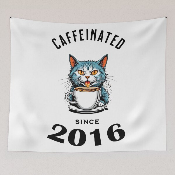 Item preview, Cat Caffeinated Since 2016 designed and sold by LegendaryDesigns.