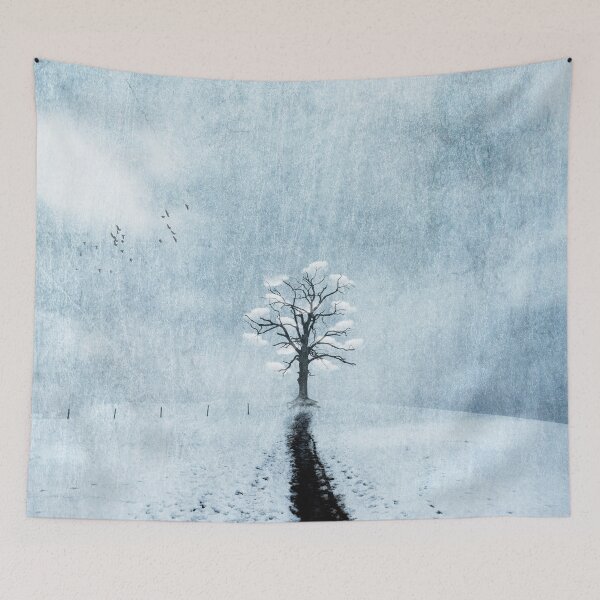 Item preview, Lone Tree In Winter Fantasy designed and sold by Dyrk Wyst Redbubble Shop.