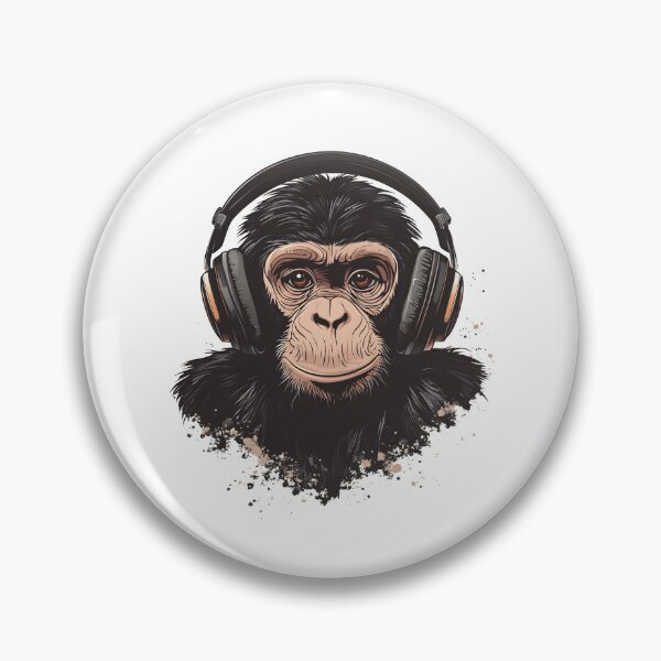Item preview, monkey with headphones designed and sold by DerSenat.