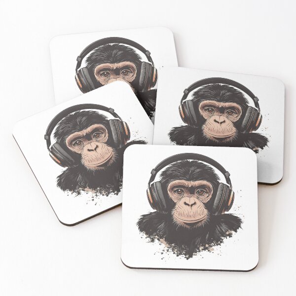 Item preview, monkey with headphones designed and sold by DerSenat.