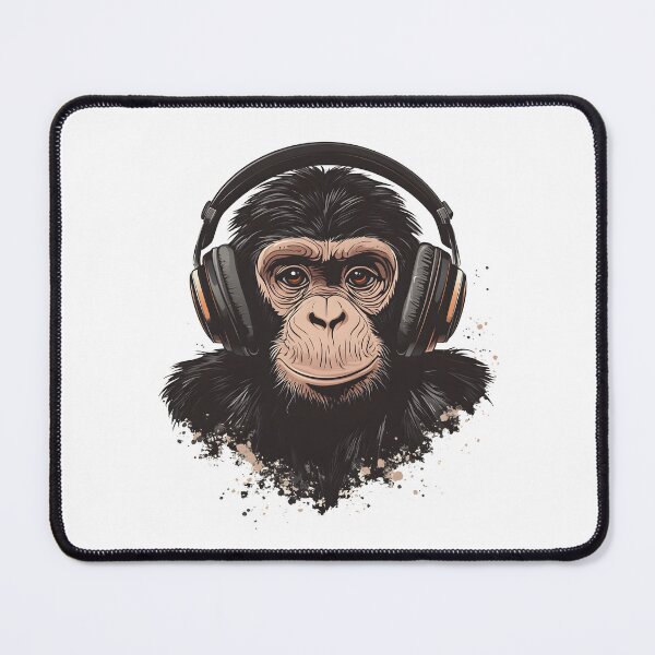 Item preview, monkey with headphones designed and sold by DerSenat.