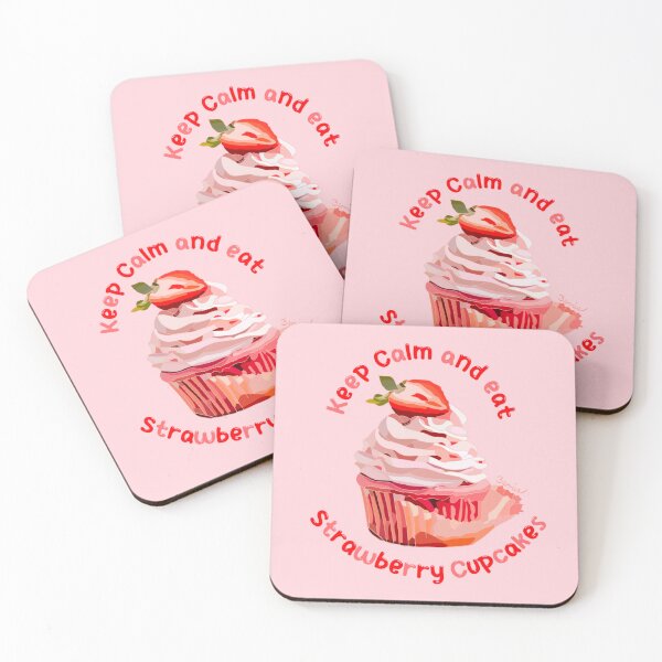 Item preview, Keep Calm and eat Strawberry cupcakes designed and sold by poppybludesign.