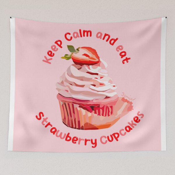 Item preview, Keep Calm and eat Strawberry cupcakes designed and sold by poppybludesign.