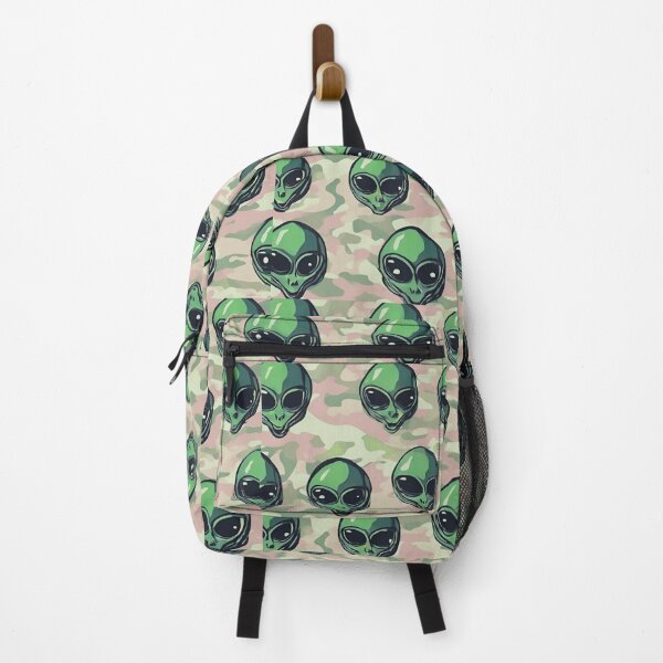 Item preview, Alien Heads on Camoflauge Canvas Collage designed and sold by FroggyFly Designs.