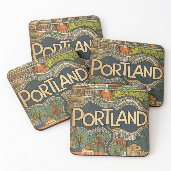 Item preview, Portland City Vintage Whimsical Retro Typography Art designed and sold by Witty Shirts.
