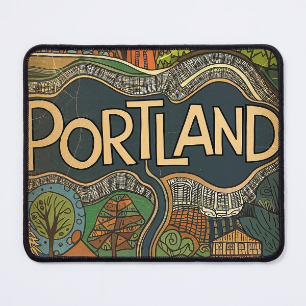 Item preview, Portland City Vintage Whimsical Retro Typography Art designed and sold by Witty Shirts.