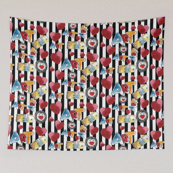 Item preview, Red Valentine Heart-white&black pattern 5 designed and sold by StudioViArt.