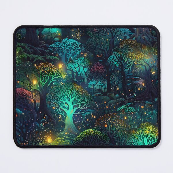 Item preview, Enchanted forest with glowing fireflies designed and sold by Designbes.