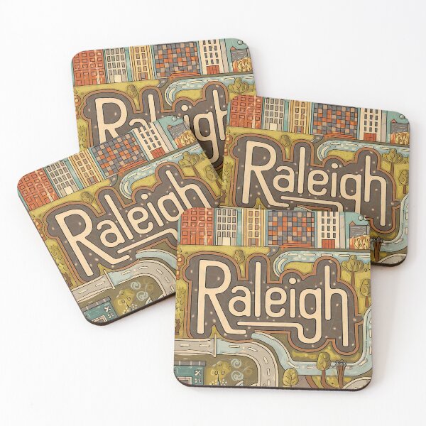Item preview, Raleigh City Vintage Whimsical Retro Typography Art designed and sold by Witty Shirts.