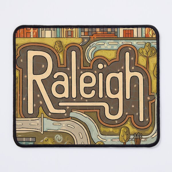 Item preview, Raleigh City Vintage Whimsical Retro Typography Art designed and sold by Witty Shirts.