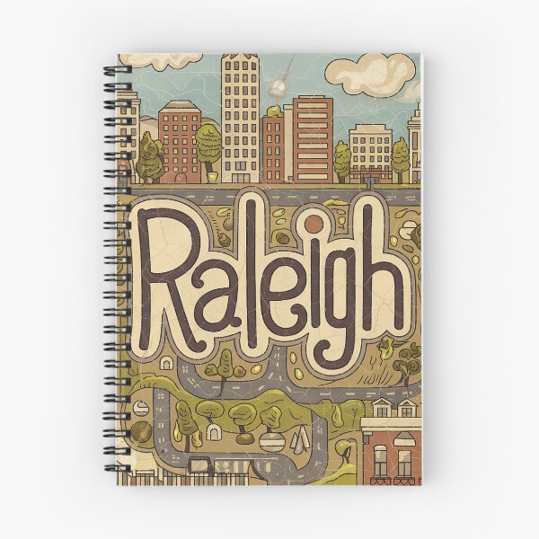 Item preview, Raleigh City Vintage Whimsical Retro Typography Art designed and sold by Witty Shirts.