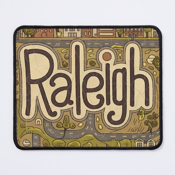 Item preview, Raleigh City Vintage Whimsical Retro Typography Art designed and sold by Witty Shirts.