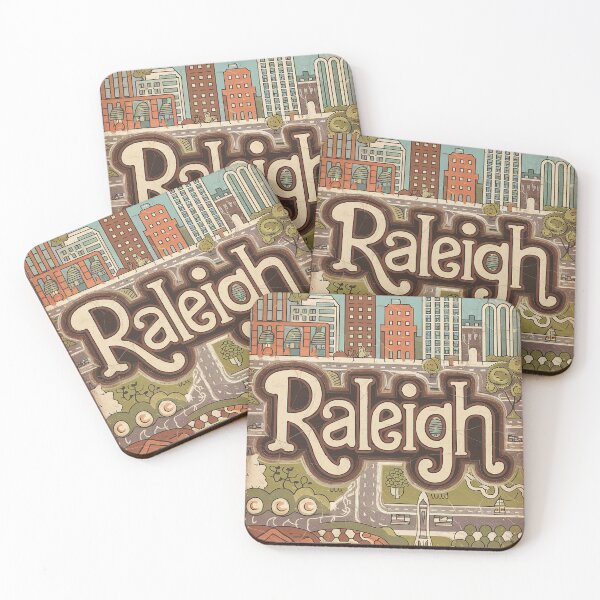 Item preview, Raleigh City Vintage Whimsical Retro Typography Art designed and sold by Witty Shirts.