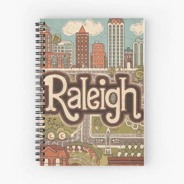 Item preview, Raleigh City Vintage Whimsical Retro Typography Art designed and sold by Witty Shirts.