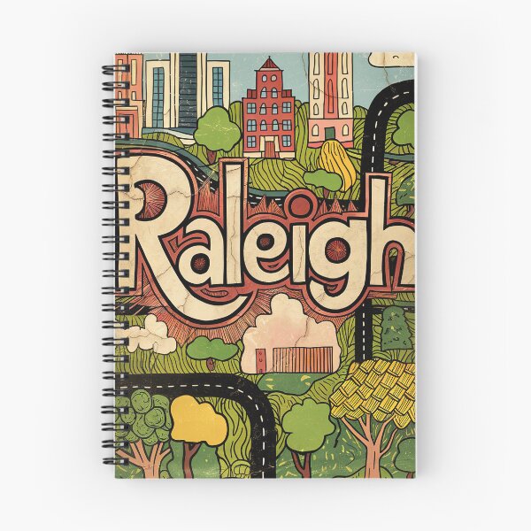 Item preview, Raleigh City Vintage Whimsical Retro Typography Art designed and sold by Witty Shirts.