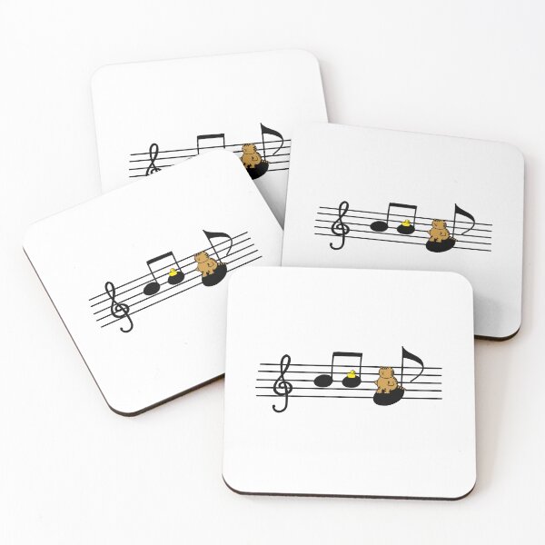 Item preview, a Cat and a Duck on the musical notes designed and sold by superbaechoo.
