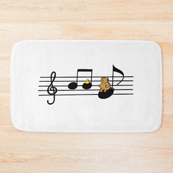 Item preview, a Cat and a Duck on the musical notes designed and sold by superbaechoo.