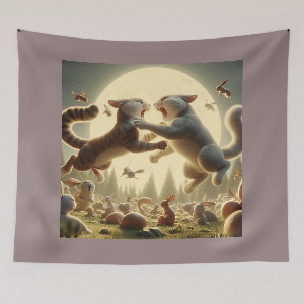 Item preview, Funny Cats Fights in Moonlight Showdown designed and sold by choder61.