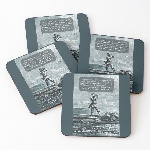 Item preview, Jules Verne quote: “The sea is everything. It covers seven-tenths of the terrestrial globe. Its breath is pure and healthy. It is an immense desert, designed and sold by artbleed.