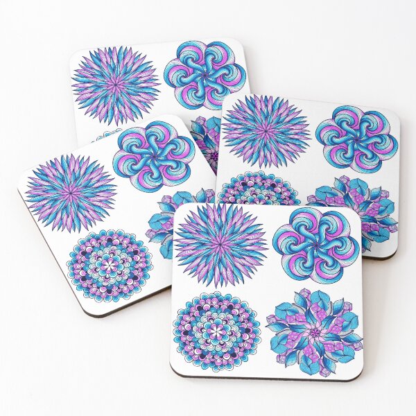 Item preview, 4 blue mandala designs designed and sold by emanscorfna.