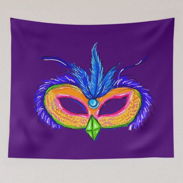 Item preview, Vibrant Carnival Mask - Hand Drawn Abstract Art designed and sold by KennyLucky.