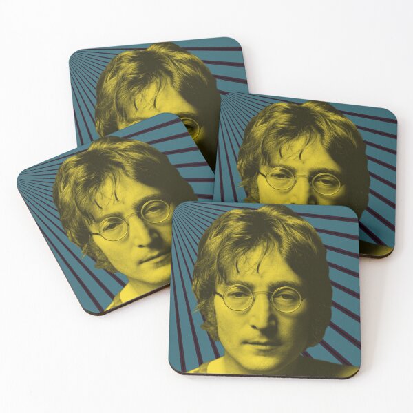 Item preview, John Lennon in Yellow on Teal designed and sold by Fuzzdandy Designs.