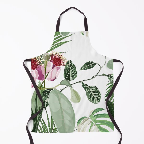 Item preview, Seamless pattern background with feijoa blooming flowers with tropical palm leaves. designed and sold by MatyKotiv.
