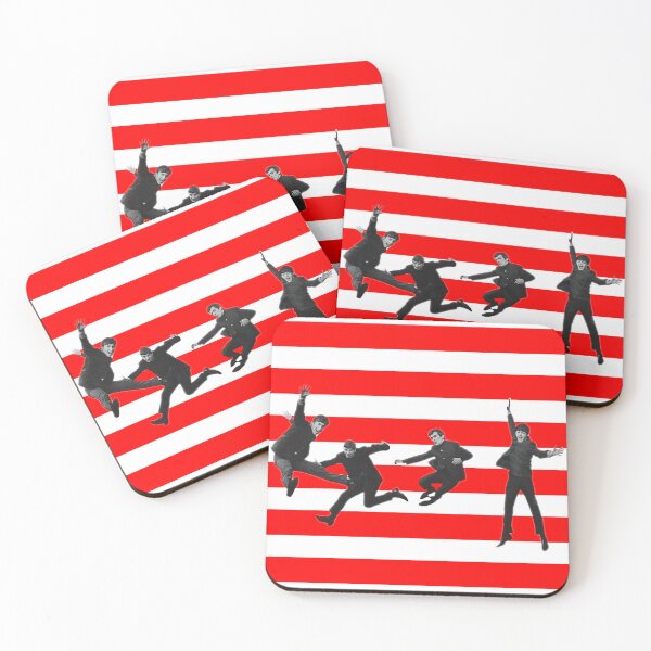 Item preview, Stripey Beatles on Red designed and sold by Fuzzdandy Designs.