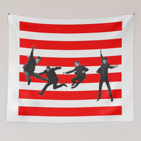 Item preview, Stripey Beatles on Red designed and sold by Fuzzdandy Designs.