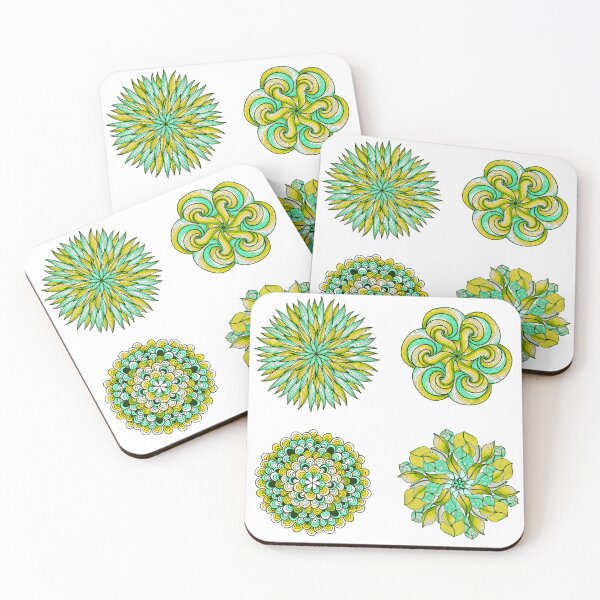 Item preview,  4 cute green mandalas designed and sold by emanscorfna.