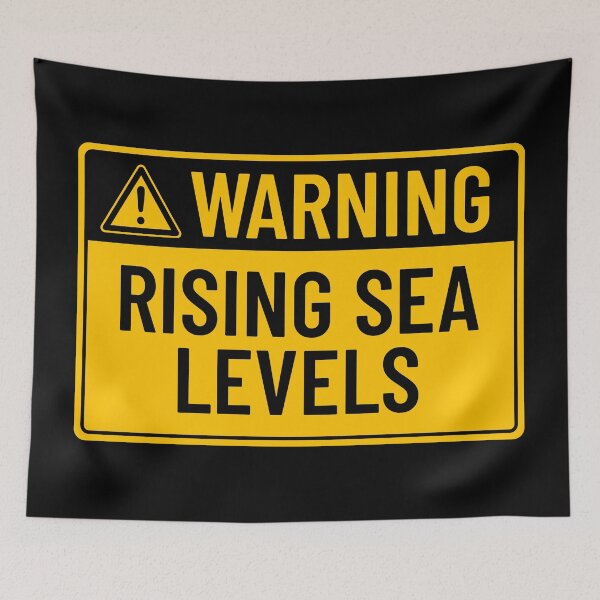 Item preview, Warning: Rising Sea Level designed and sold by mr-k-store.