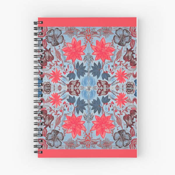 Item preview, Cojines decorativos con diseño de caleidoscopio floral vintage en rojo y azul designed and sold by AlienTechs.
