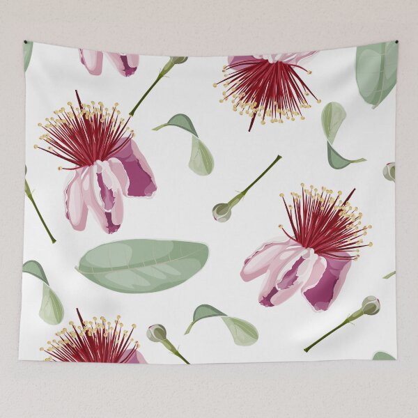 Item preview, Feijoa blooming flowers with leaves. designed and sold by MatyKotiv.