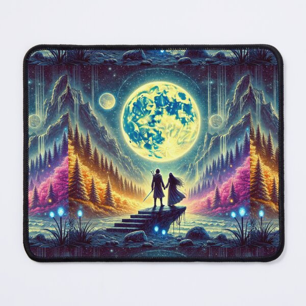 Item preview, Amara and Kael: A Celestial Bond Under the Moonlit Sky - Werecat Chronicles designed and sold by Meta2Physical.