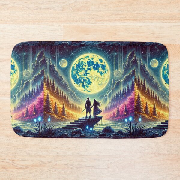 Item preview, Amara and Kael: A Celestial Bond Under the Moonlit Sky - Werecat Chronicles designed and sold by Meta2Physical.