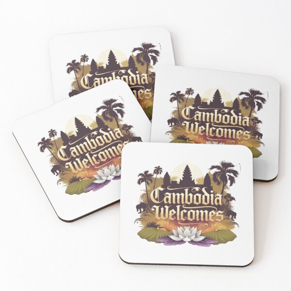 Item preview, Cambodia Welcomes Flag Map Angkor Wat, Phnom Penh designed and sold by AnimalsDH305.