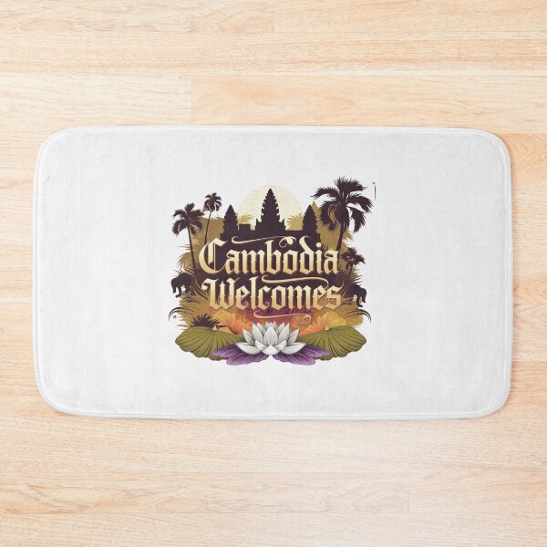 Item preview, Cambodia Welcomes Flag Map Angkor Wat, Phnom Penh designed and sold by AnimalsDH305.