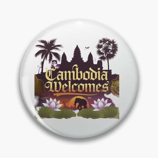 Item preview, Cambodia Welcomes Flag Map Angkor Wat, Phnom Penh designed and sold by AnimalsDH305.