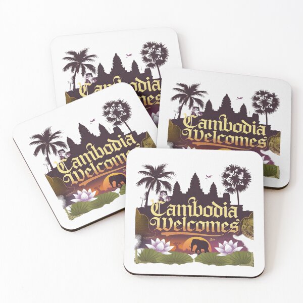 Item preview, Cambodia Welcomes Flag Map Angkor Wat, Phnom Penh designed and sold by AnimalsDH305.