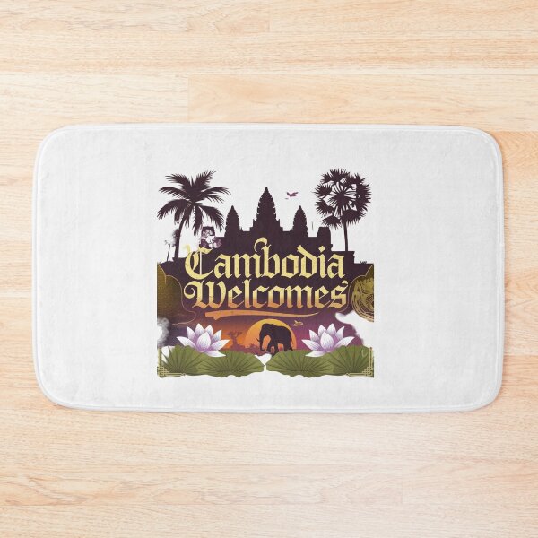 Item preview, Cambodia Welcomes Flag Map Angkor Wat, Phnom Penh designed and sold by AnimalsDH305.