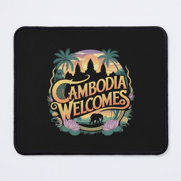 Item preview, Cambodia Welcomes Flag Map Angkor Wat, Phnom Penh designed and sold by AnimalsDH305.
