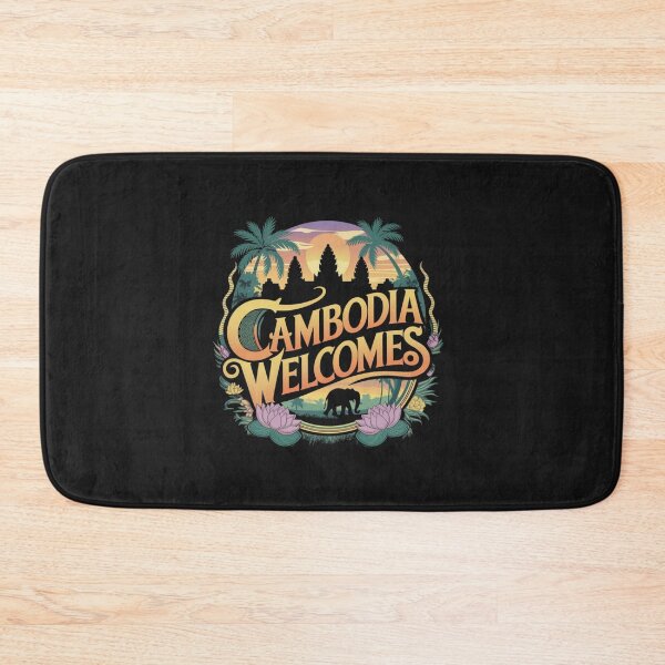 Item preview, Cambodia Welcomes Flag Map Angkor Wat, Phnom Penh designed and sold by AnimalsDH305.