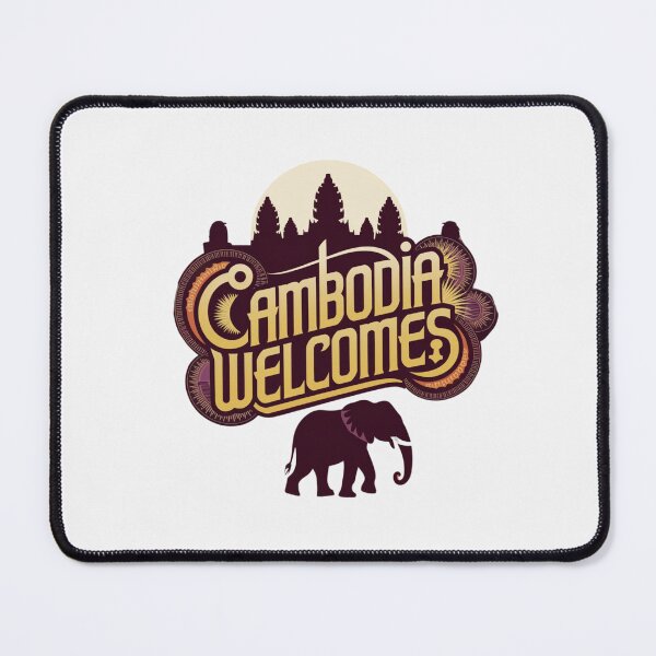 Item preview, Cambodia Welcomes Flag Map Angkor Wat, Phnom Penh designed and sold by AnimalsDH305.