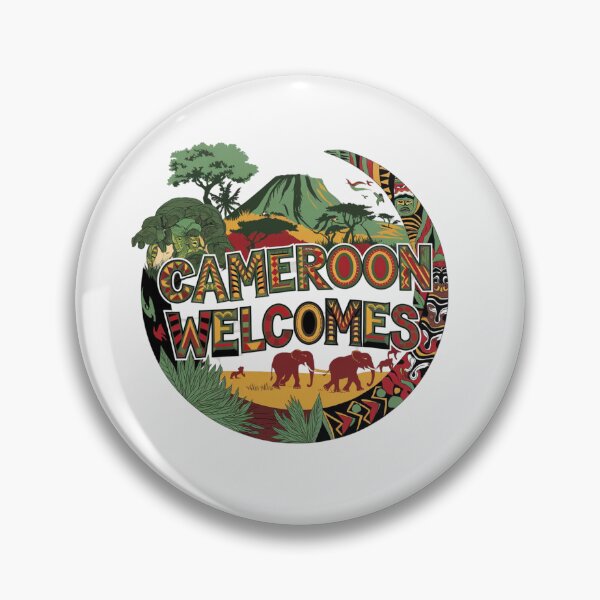 Item preview,  Cameroon Welcomes Flag Map Yaounde, Duala, rainforests designed and sold by AnimalsDH305.