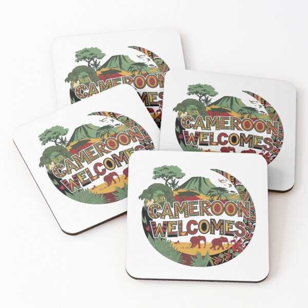 Item preview,  Cameroon Welcomes Flag Map Yaounde, Duala, rainforests designed and sold by AnimalsDH305.