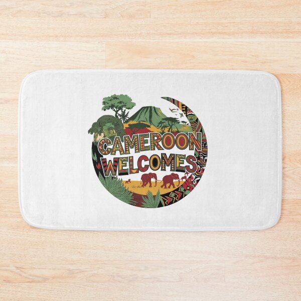Item preview,  Cameroon Welcomes Flag Map Yaounde, Duala, rainforests designed and sold by AnimalsDH305.