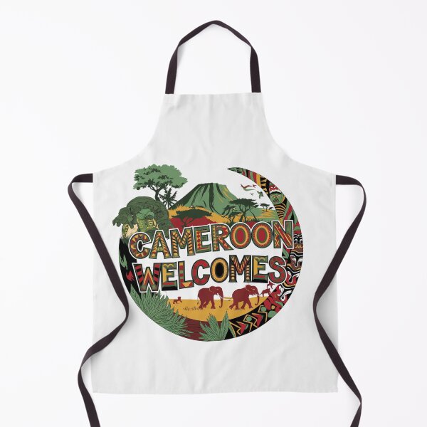 Item preview, Cameroon Welcomes Flag Map Yaounde, Duala, rainforests designed and sold by AnimalsDH305.