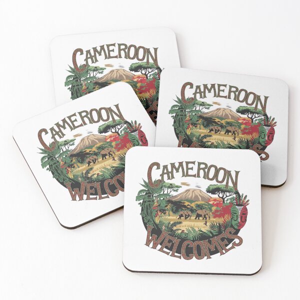 Item preview,  Cameroon Welcomes Flag Map Yaounde, Duala, rainforests designed and sold by AnimalsDH305.